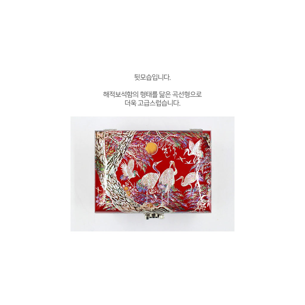 Premium Najeonchilgi Moon Pine & Crane Rounded Mother of Pearl Jewelry Box Jewelry Box Yedan Wedding Gift Box, 27 cm – detail view 8 [KS-CUT:P0000TKW:9b2eb99748f2]