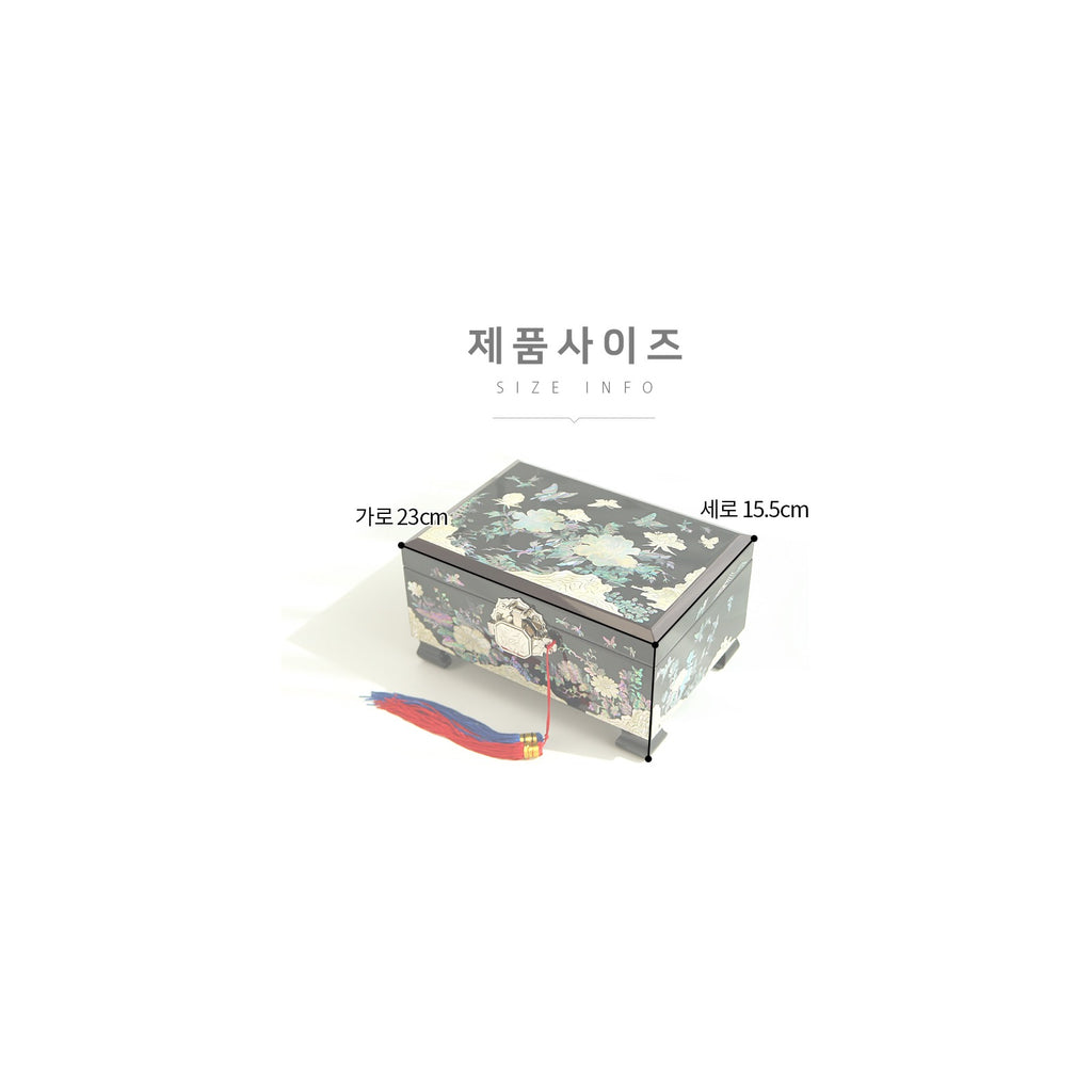 Masterpiece Najeonchilgi Peony & Pearl 2 Tier Mother of Pearl Jewelry Box Jewelry Box Yedan Wedding Gift Box, 24 cm (Master Artisan Hong Seok-pyo) – detail view 8 [KS-CUT:P0000FRE:003828657198]