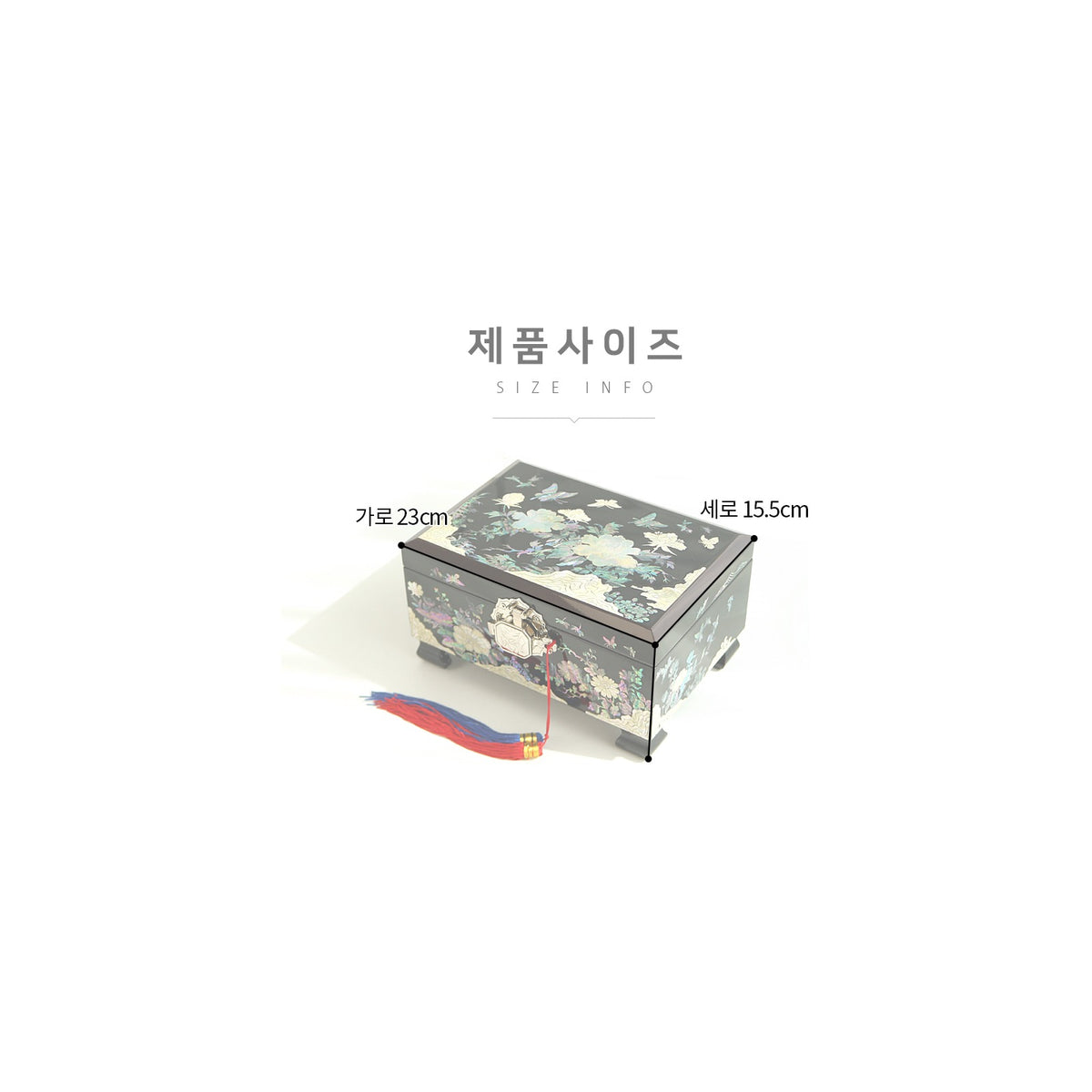 Masterpiece Najeonchilgi Peony & Pearl 2 Tier Mother of Pearl Jewelry Box Jewelry Box Yedan Wedding Gift Box, 24 cm (Master Artisan Hong Seok-pyo) – detail view 8 [KS-CUT:P0000FRE:003828657198]