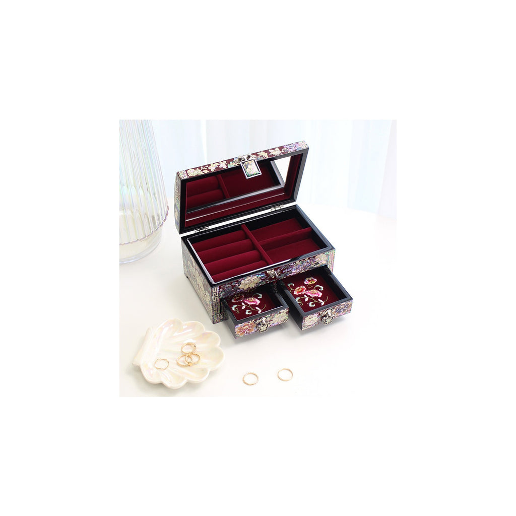 Masterpiece Najeonchilgi Rose 1 Tier Drawer Mother of Pearl Jewelry Box Jewelry Box, 18 cm (Master Artisan Kim Young-man) – detail view 8 [KS-CUT:P0000PEF:fdc274fe716e]