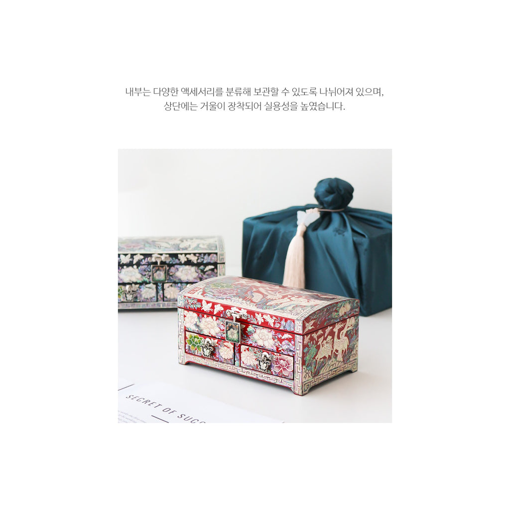 Masterpiece Najeonchilgi New Pine & Crane 1 Tier Drawer Mother of Pearl Jewelry Box Jewelry Box, 18 cm (Master Artisan Kim Young-man) – detail view 8 [KS-CUT:P0000QEC:b7b170867140]