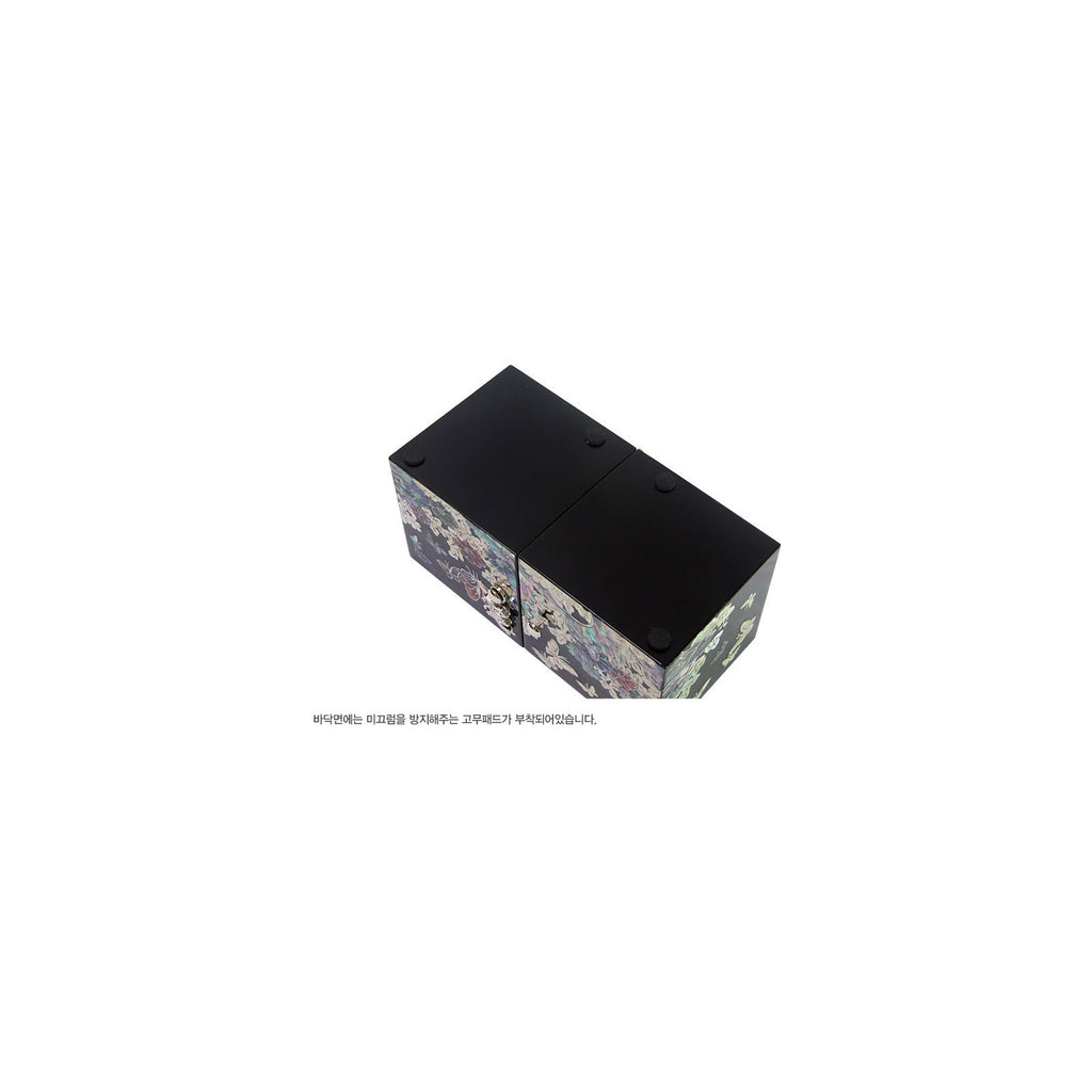Masterpiece Najeonchilgi Double Lidded Large Peony of Wealth Secret Mother of Pearl Jewelry Box Jewelry Box (Master Artisan Park Jin-seop) – detail view 8 [KS-CUT:P0000HJJ:566ad015c05b]