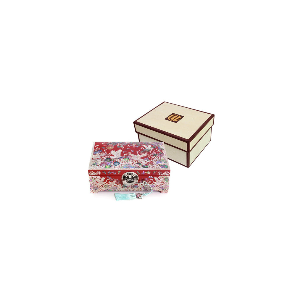 Premium Najeonchilgi Pine & Crane Mother of Pearl Jewelry Box (Red) Jewelry Box Yedan Wedding Gift Box, 24 cm (Master Artisan Jang Tae-bok) – detail view 9 [KS-CUT:P0000RJG:8ecf22b4c7c0]