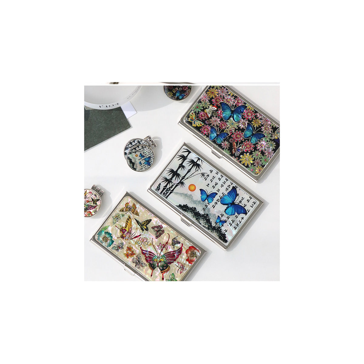 2-Piece Set: Business Card Case Golf Ball Marker K(Butterfly) – detail view 9 [KS-CUT:P0000PNG:b39e20bffa4b]