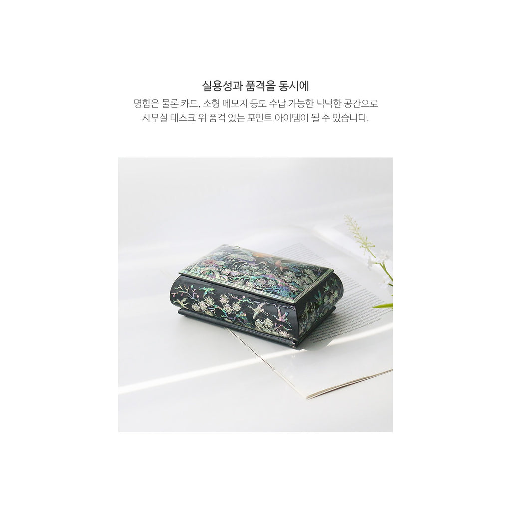 Masterpiece Najeon Rounded Pine & Crane Black Business Card Case – detail view 9 [KS-CUT:P0000HOP:135a3d5fca3e]