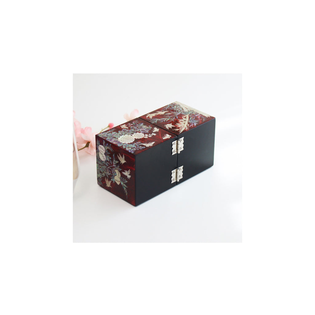Hanji Mini Mother of Pearl Double Lidded Small (Four Gentlemen) Secret Jewelry Box Jewelry Box – detail view 9 [KS-CUT:P0000QNH:9814dbed75de]