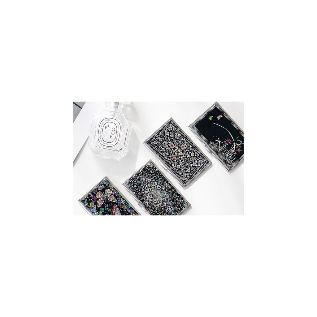 Mother of Pearl Business Card Case (Arabesque Butterfly) – detail view 9 [KS-CUT:P0000HCH:03e1e28c11d8]