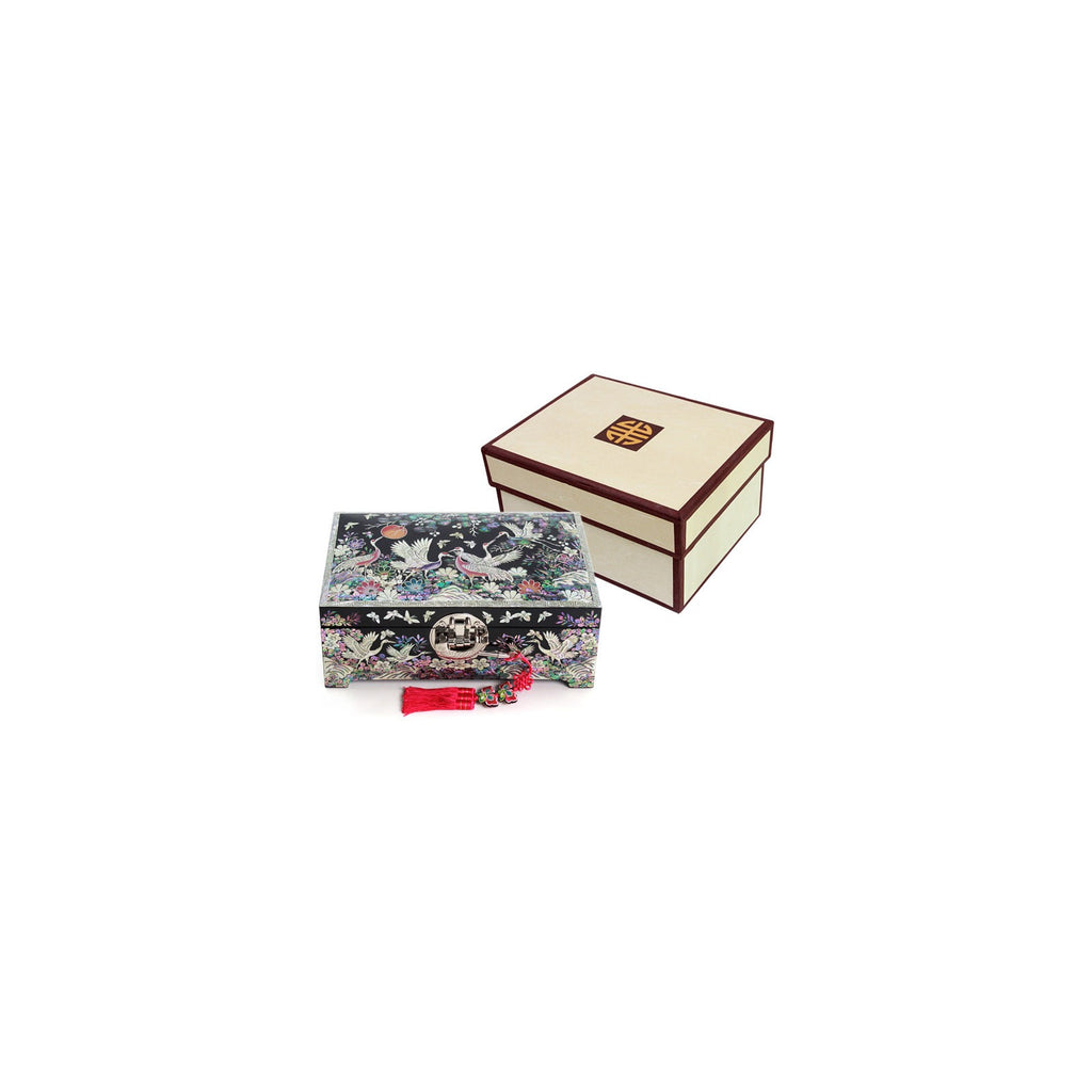 Premium Najeonchilgi Pine & Crane Mother of Pearl Jewelry Box (Black) Jewelry Box Yedan Wedding Gift Box, 24 cm (Master Artisan Jang Tae-bok) – detail view 9 [KS-CUT:P0000RJF:f103709397ae]