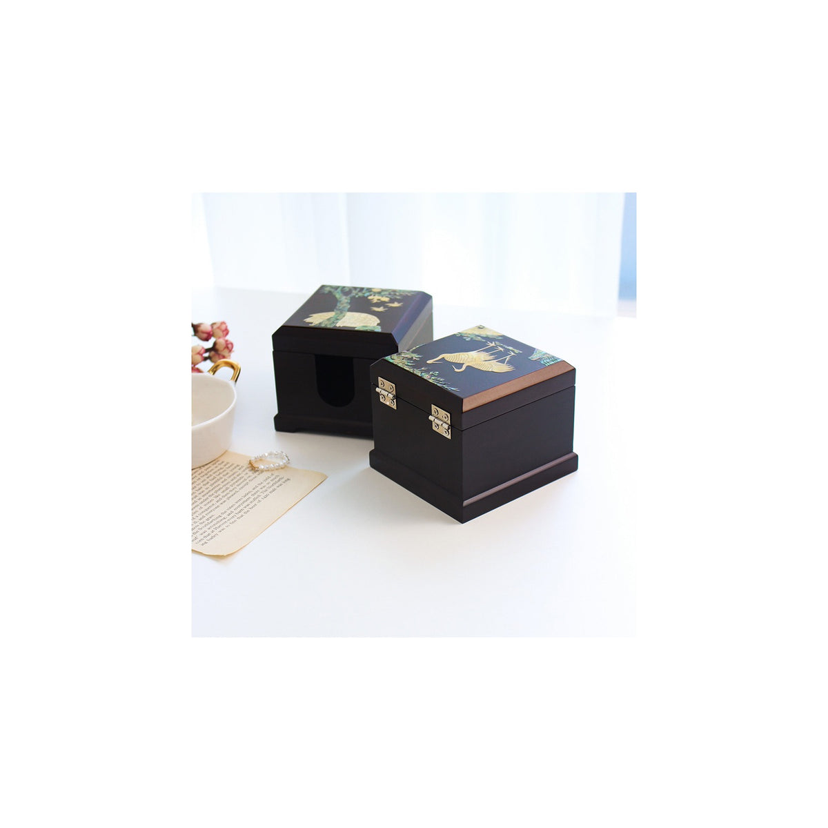 Najeon Mini Vanity Mirror Box (Pine & Crane) – detail view 9 [KS-CUT:P0000MPL:ec1c88a30a70]