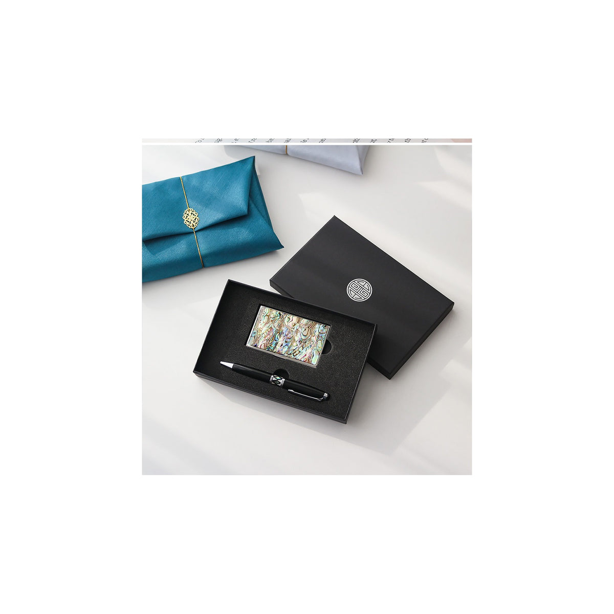 2-Piece Set: Premium Najeon Marbled Pattern Business Card Case Pen M – detail view 10 [KS-CUT:P0000RMU:2b1ba5683a09]