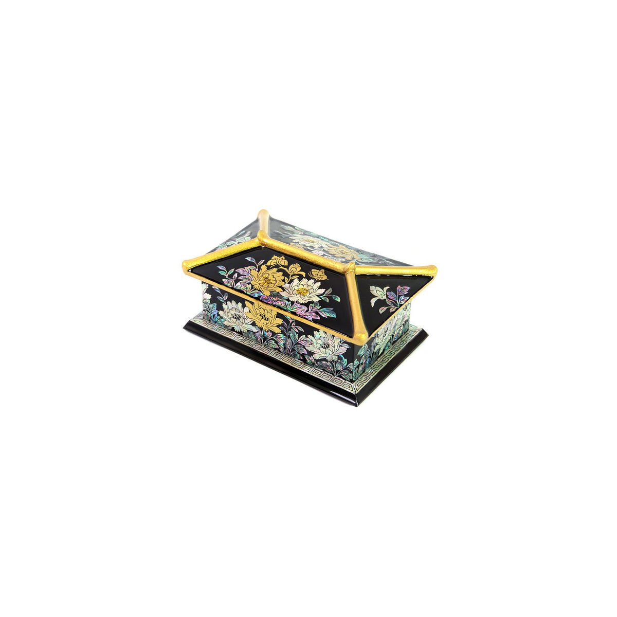 Masterpiece Najeon Gold Trimmed Peony Roof Tile Business Card Case (Master Artisan Kim Yong-gwan) – detail view 10 [KS-CUT:P0000HHB:afd1a4569030]