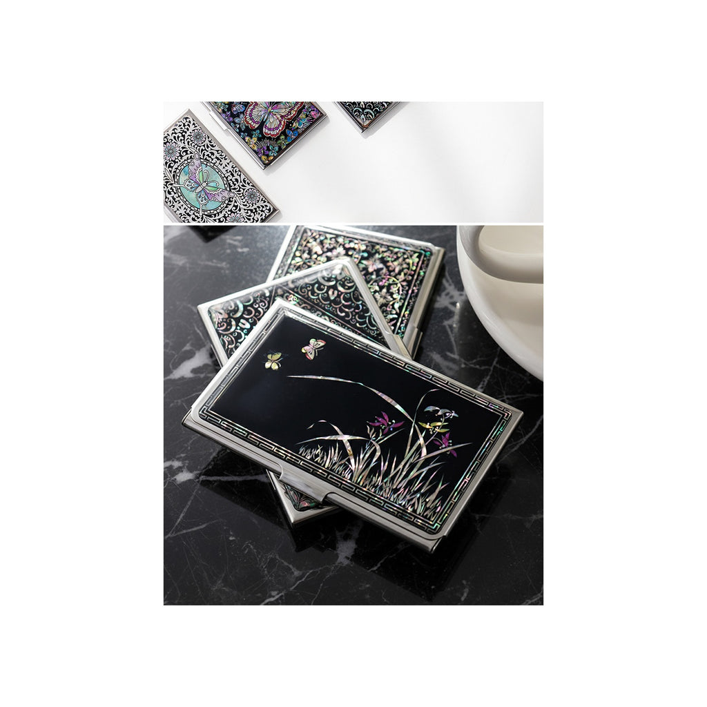 Mother of Pearl Business Card Case (Arabesque Butterfly) – detail view 10 [KS-CUT:P0000HCH:a2053d89f205]