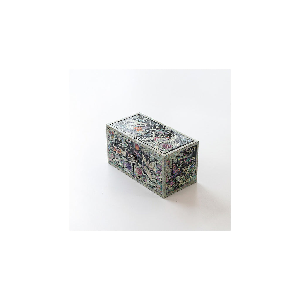 Masterpiece New Double Lidded Golden Pheasant Large Black Mother of Pearl Jewelry Box Jewelry Box – detail view 10 [KS-CUT:P0000GBM:75873733a730]