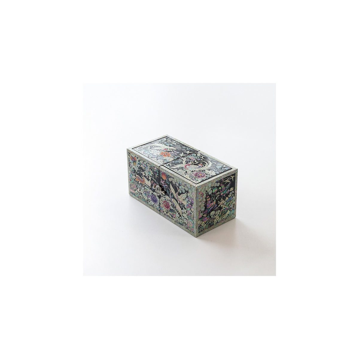 Masterpiece New Double Lidded Golden Pheasant Large Black Mother of Pearl Jewelry Box Jewelry Box – detail view 10 [KS-CUT:P0000GBM:75873733a730]