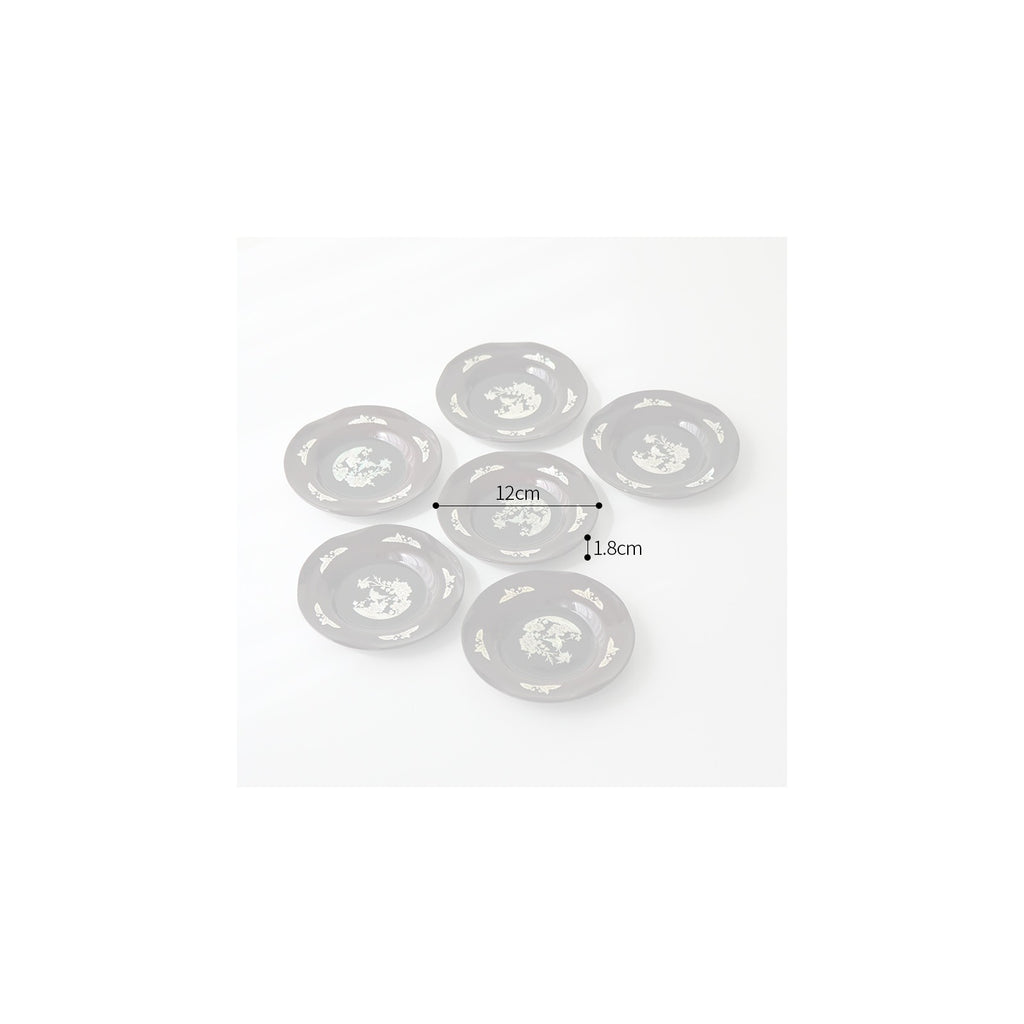 6-Piece Set: Najeonchilgi Arabesque Four Gentlemen Tea Coaster Set (Plum Blossom) Mother of Pearl Coaster Traditional Coaster (Master Artisan Lee Won-geun) – detail view 10 [KS-CUT:P0000ICA:255c0caa1762]