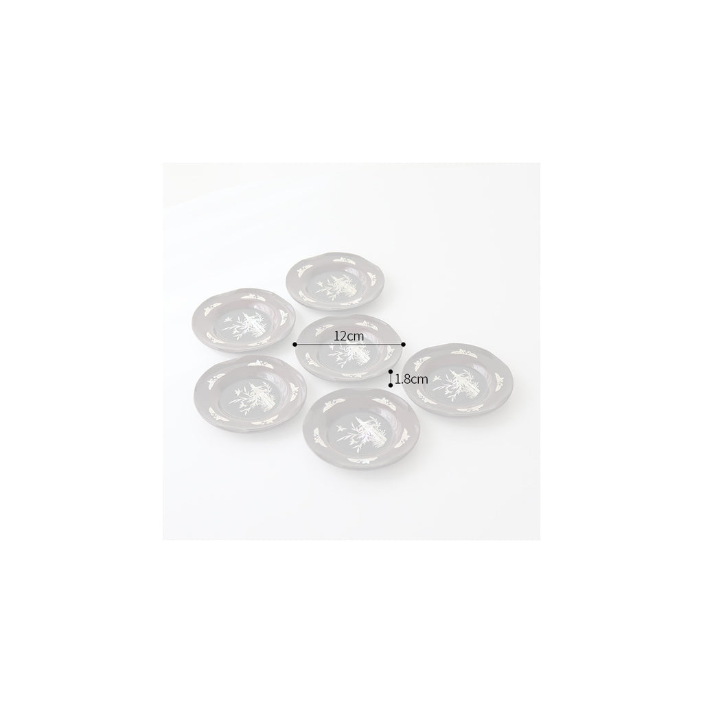 6-Piece Set: Najeonchilgi Arabesque Four Gentlemen Tea Coaster Set (Bamboo) Mother of Pearl Coaster Traditional Coaster (Master Artisan Lee Won-geun) – detail view 10 [KS-CUT:P0000ICF:067f58518d15]