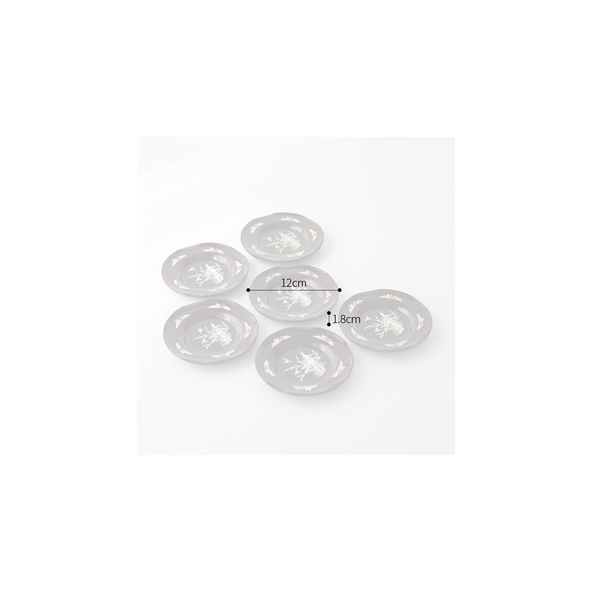6-Piece Set: Najeonchilgi Arabesque Four Gentlemen Tea Coaster Set (Bamboo) Mother of Pearl Coaster Traditional Coaster (Master Artisan Lee Won-geun) – detail view 10 [KS-CUT:P0000ICF:067f58518d15]