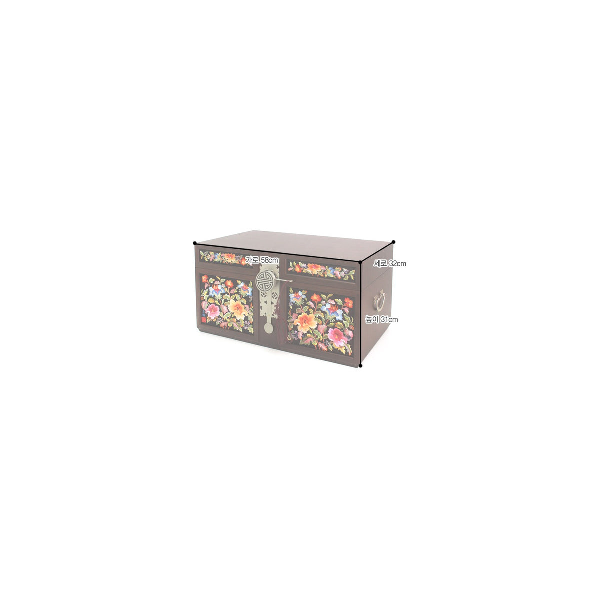 Premium Hand Embroidered Wedding Box Large (Hibiscus) Jewelry Box Yedan Wedding Gift Box (by Kim Young-ja) – detail view 10 [KS-CUT:P00000TD:f64081a5dbd1]