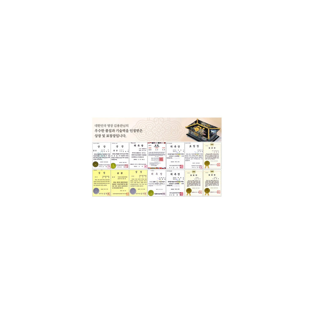 Masterpiece Najeon Gold Trimmed Peony Roof Tile Business Card Case Black (Master Artisan Kim Yong-gwan) – detail view 10 [KS-CUT:P0000GTF:0c4d5c3e229a]