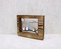Log-Slice Framed Ornament — Owl & Bird